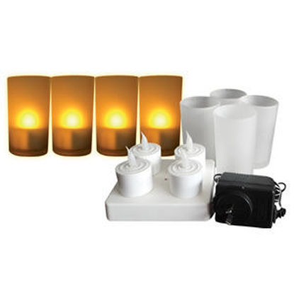 Picture of CR02CD x 4 LED Rechargeable Flicker Table Candle Set