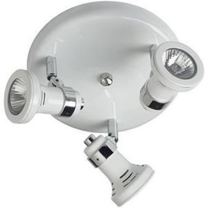 Picture of Three GU10 Surface Mounted Halogen Round Plate Spotlight with Classic Style Heads (350deg Rotatable)