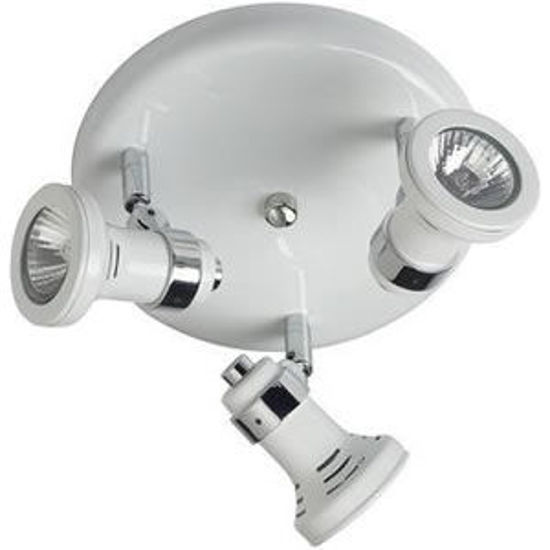 Picture of Three GU10 Surface Mounted Halogen Round Plate Spotlight with Classic Style Heads (350deg Rotatable)