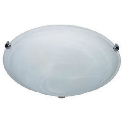 Picture of Large Slimline White Alabaster Glass Oyster (Suits 32W Circular Fluorescent Lamp, 410mm