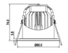 10W 3CCT Switchable Downlight 60deg 70mm Cut Out